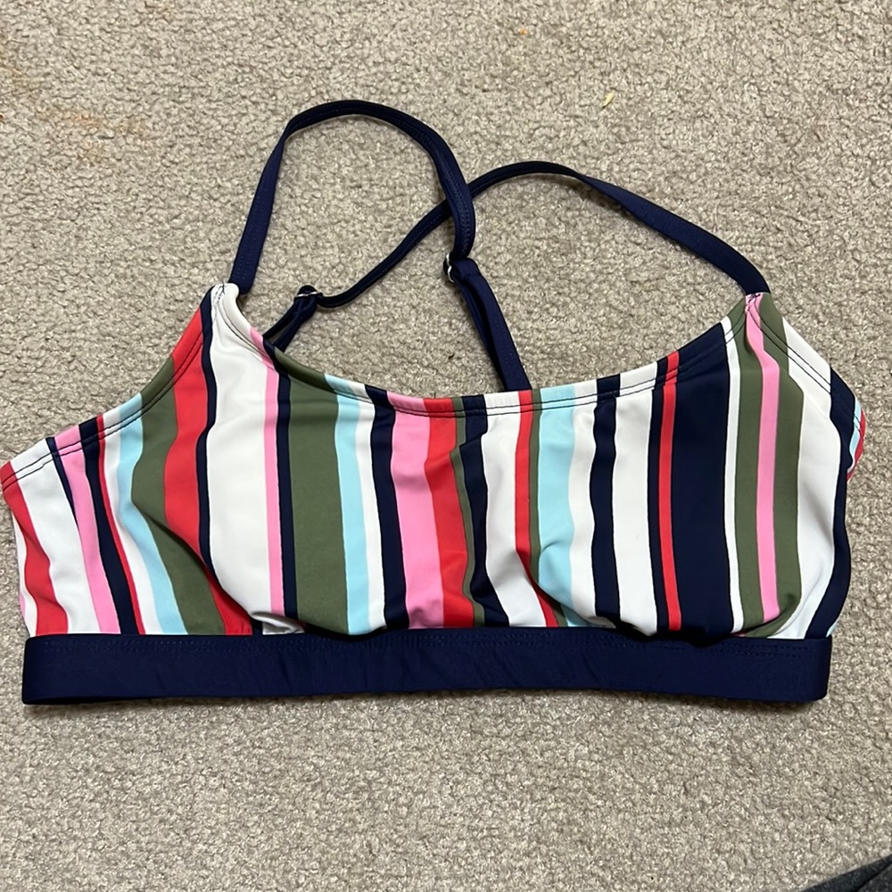 Swim top with stripes